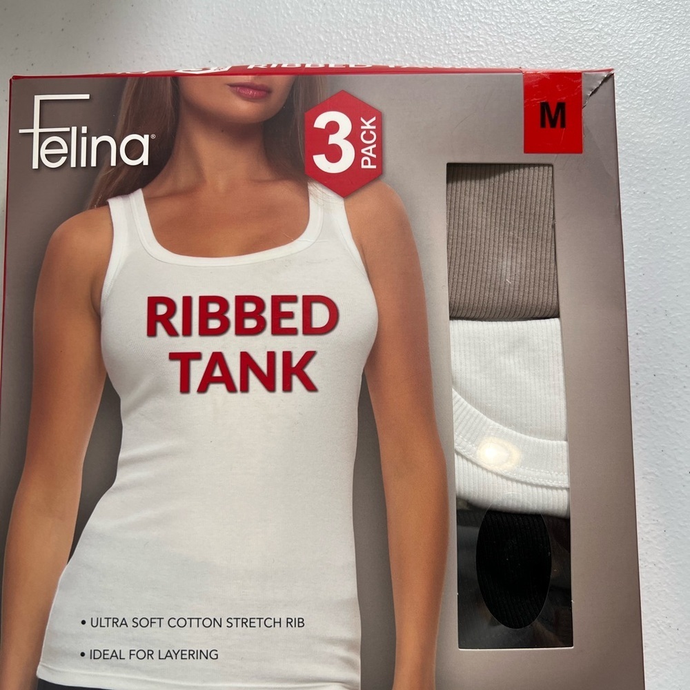 Open box Felina Women's Ribbed Tank, 3-pack - Picture 6 of 8